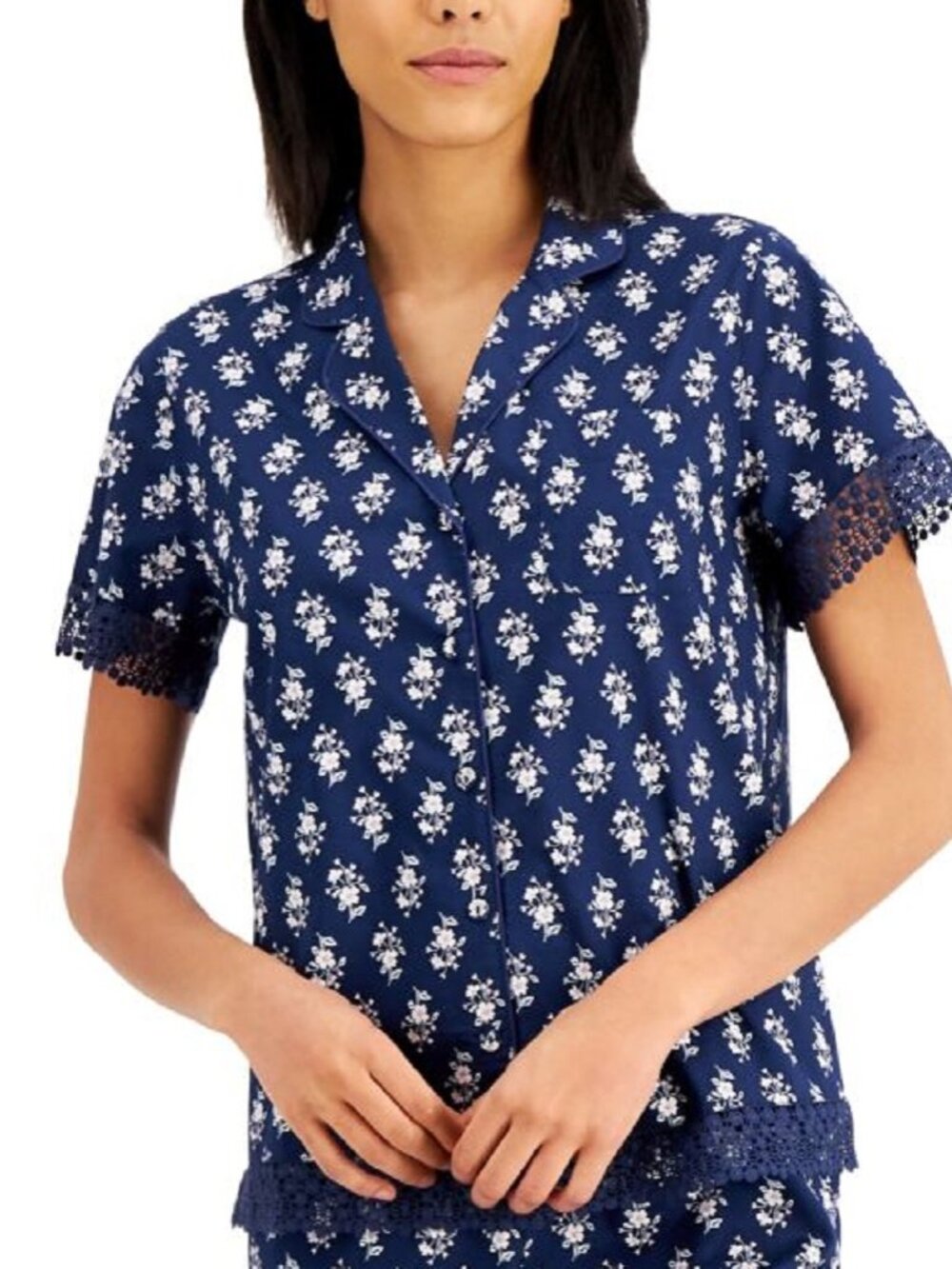 Charter Club Womens Sleepwear Notched Collar Pajama Top Only,1-Piece